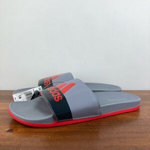 Adidas Adilette Comfort Men’s Slide Sandals Size 18 Vivid Red/Grey Carbon NWT.
